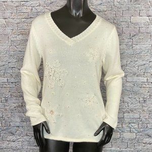 White Stag Pullover Winter Sweater